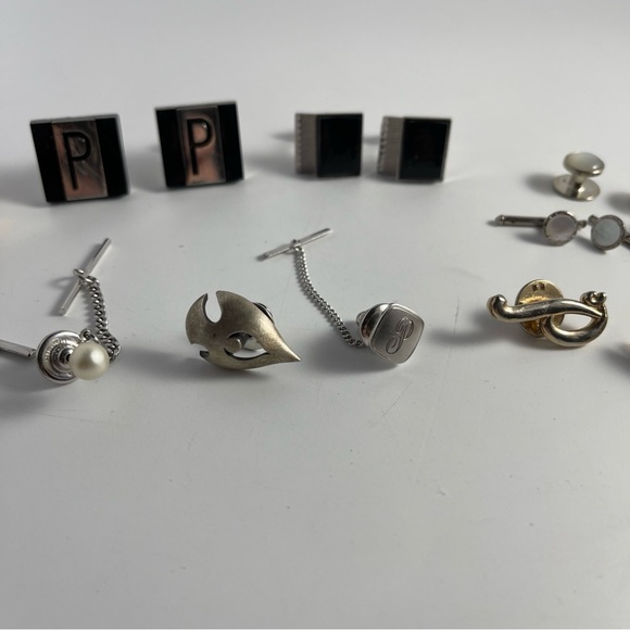 Vintage 26 lot of men’s costume, jewelry cufflinks, tie tacks and buttons - Picture 7 of 16